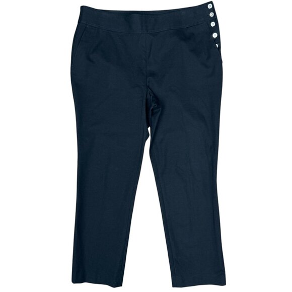 EUC Women's RALPH LAUREN High Rise Trouser w/Side Buttons Black | Size 16 - Picture 3 of 10